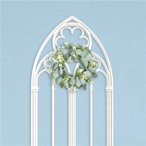 12" Artificial Eucalyptus Wreath for Front Door Small Spring Summer Wreath - Picture 5 of 8